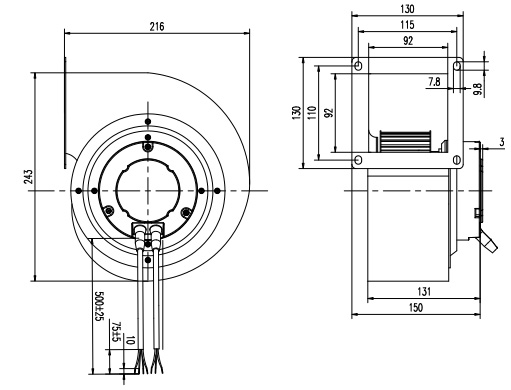 EC麻豆直播免费版140mm外形尺寸圖
