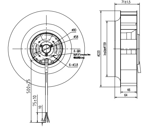 DC麻豆直播免费版220mm外形尺寸圖