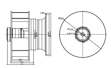 後傾式麻豆直播免费版YWFB450外形尺寸圖