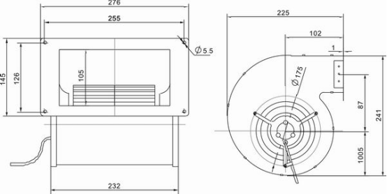 雙進風麻豆直播免费版YWFD160外形尺寸圖
