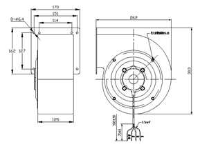 雙進風麻豆直播免费版YWFD180外形尺寸圖