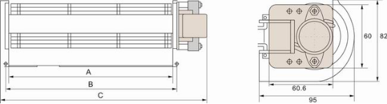 貫流風機LB60外形尺寸圖